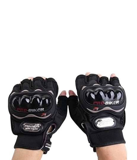 Velocity Mesh Half Finger Racing Grip Gloves (Black, Large)