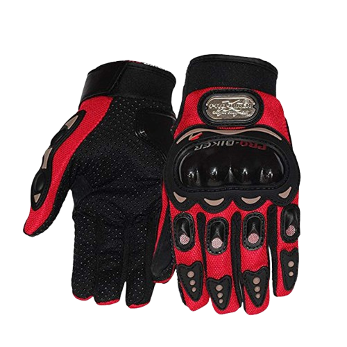 Thunder Motorcycle Riding Protection Gloves (Red, Extra Large)