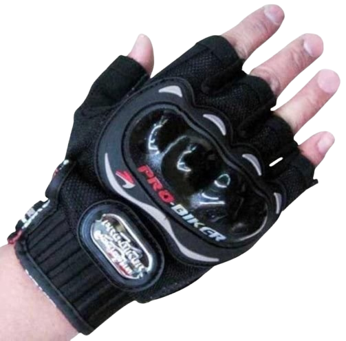 Vortex Pro Rider Half Cut Racing Gloves (Black, Large)