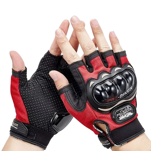 Maverick Leather Motorcycle Riding Gloves (Blue)