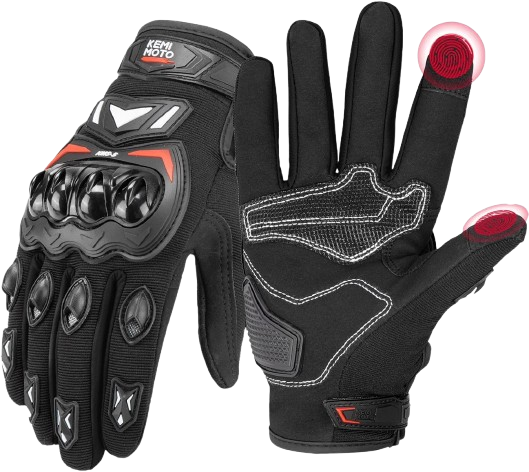 Thunder Motorcycle Riding Protection Gloves (Red, Extra Large)