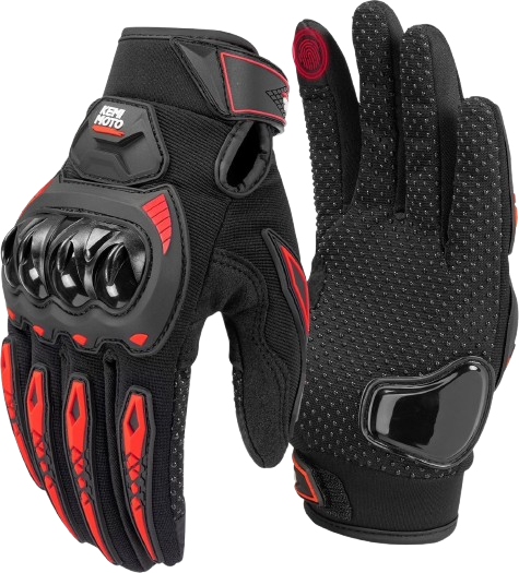 Maverick Leather Motorcycle Riding Gloves (Blue)
